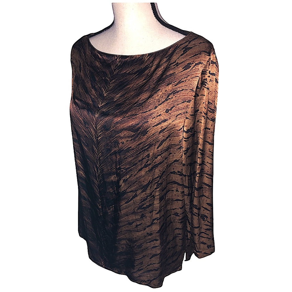Doncaster 100% Silk Animal Print Blouse Top Sz 12